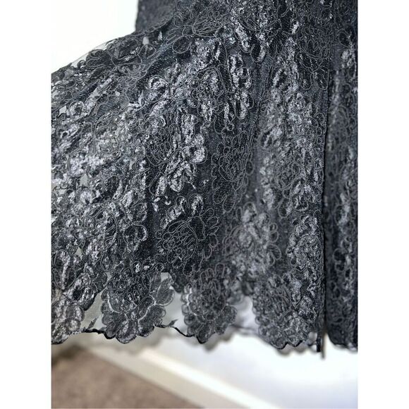 Women’s Gothic Victorian Textured Floral Maxi Mermaid Skirt - Picture 4 of 6